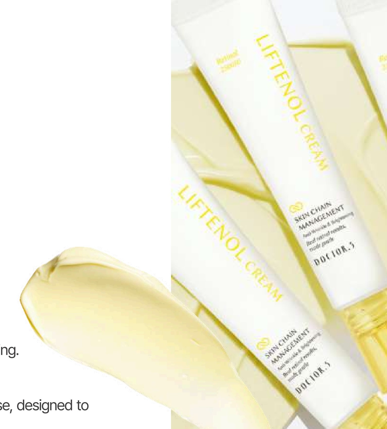 Doctor.3 Liftenol Cream tubes with cream texture